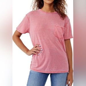 Free People We The Free Coral Short Sleeve Vella Tee